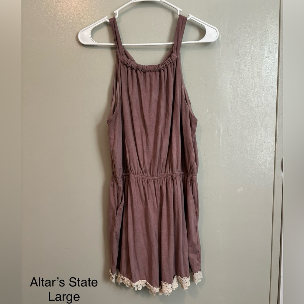 Altar’s State Suede Pink Romper